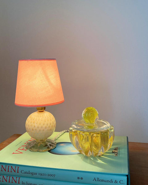 Vintage Murano golden/cream table lamp