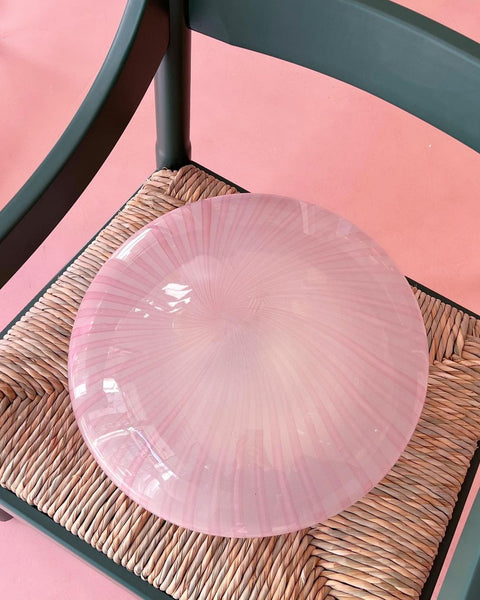 Vintage Murano pink spiral ceiling/wall lamp