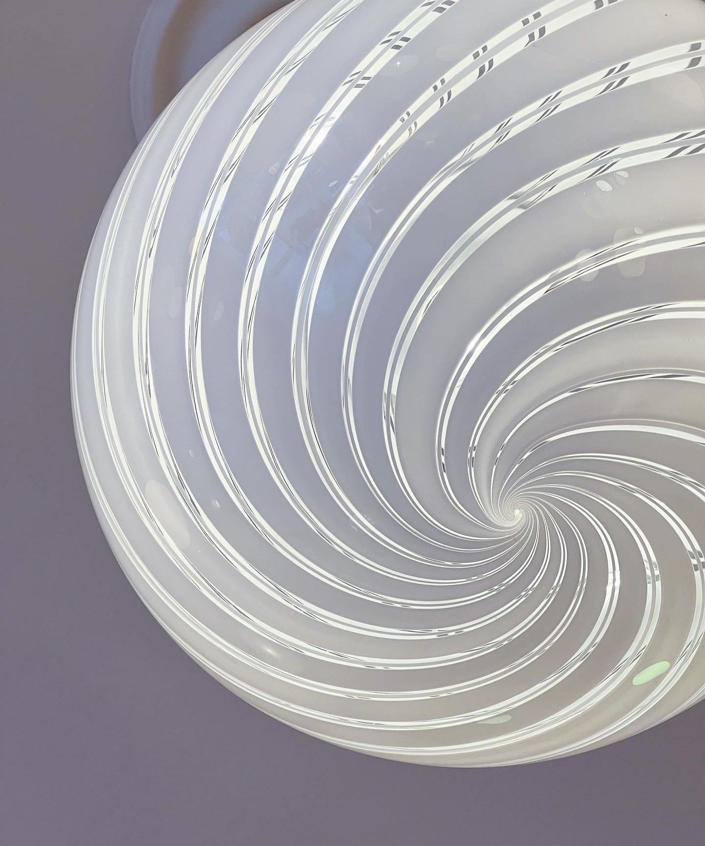 Vintage Murano white/transparent ceiling lamp (D45)