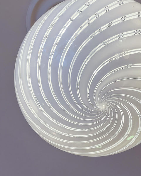 Vintage Murano white/transparent ceiling lamp (D45)