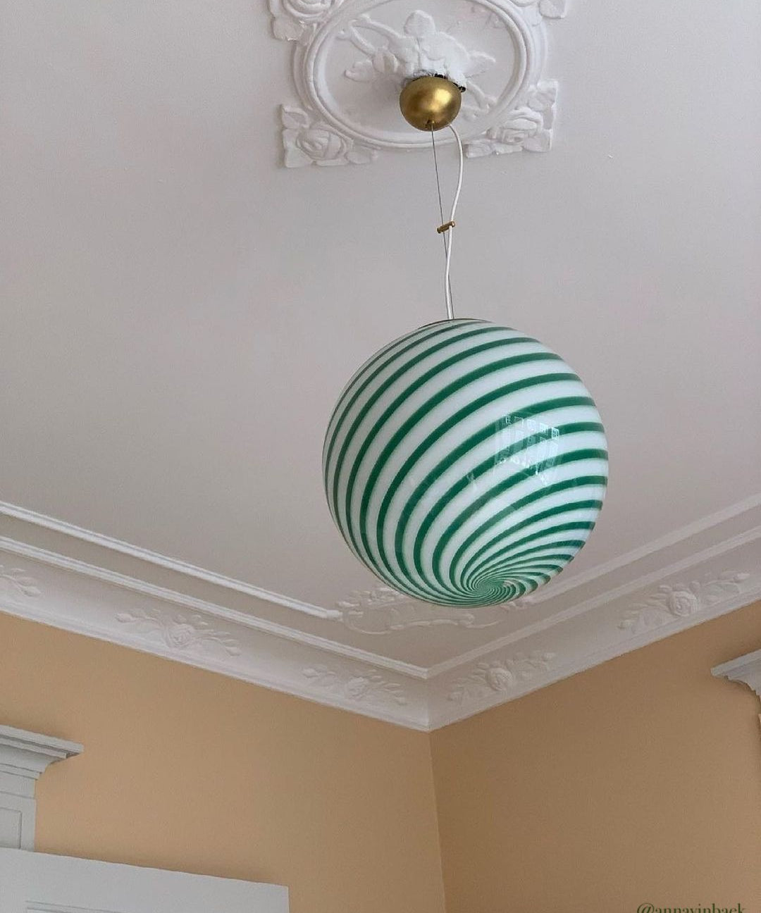 Candy ceiling lamp - Green swirl (D40)