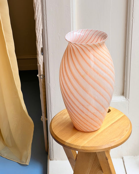 Vintage orange swirl Murano vase