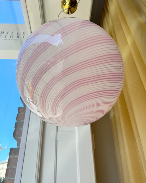 Vintage Murano pink swirl ceiling lamp (D40)