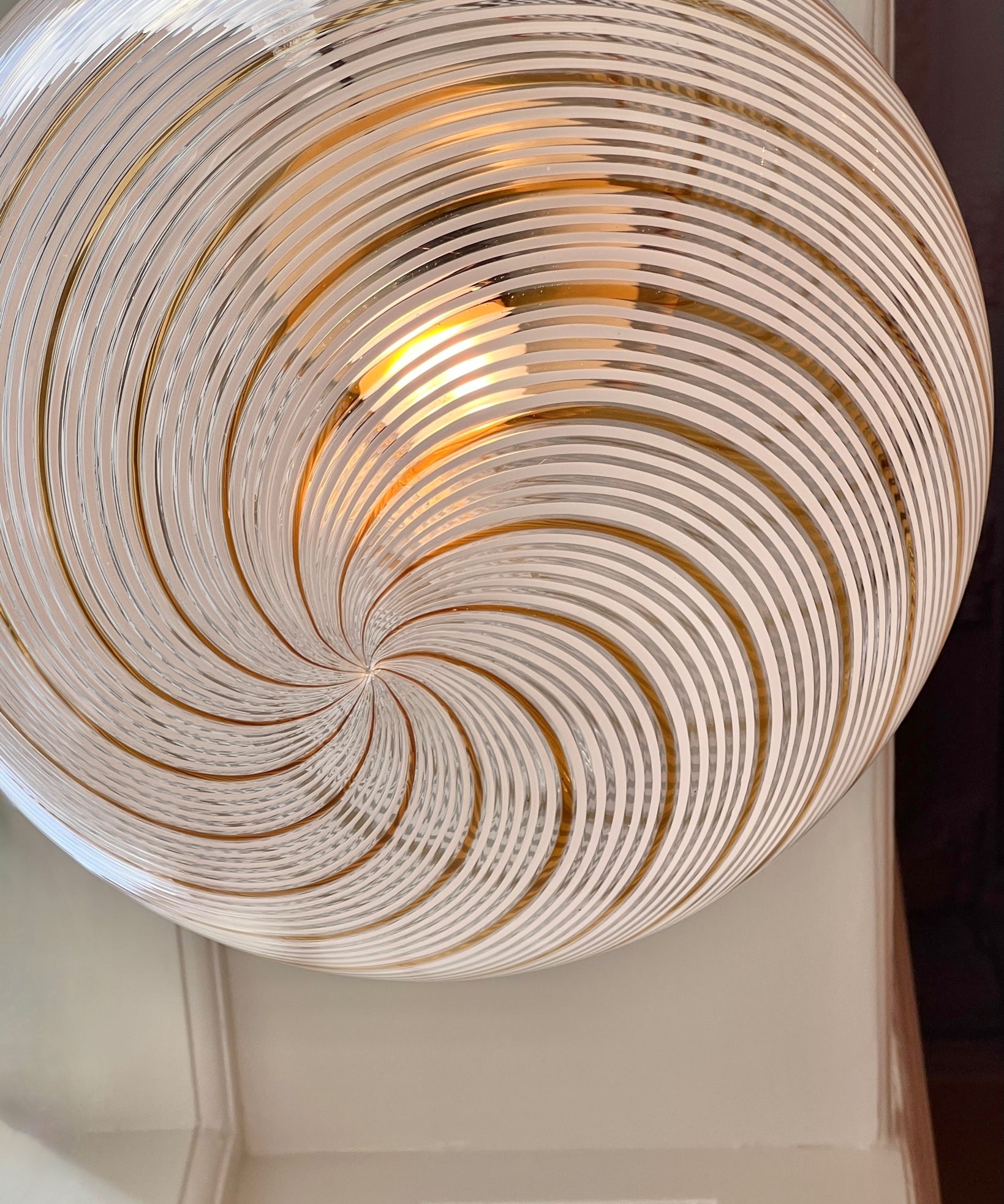Vintage Murano golden/transparent ceiling lamp (D35)