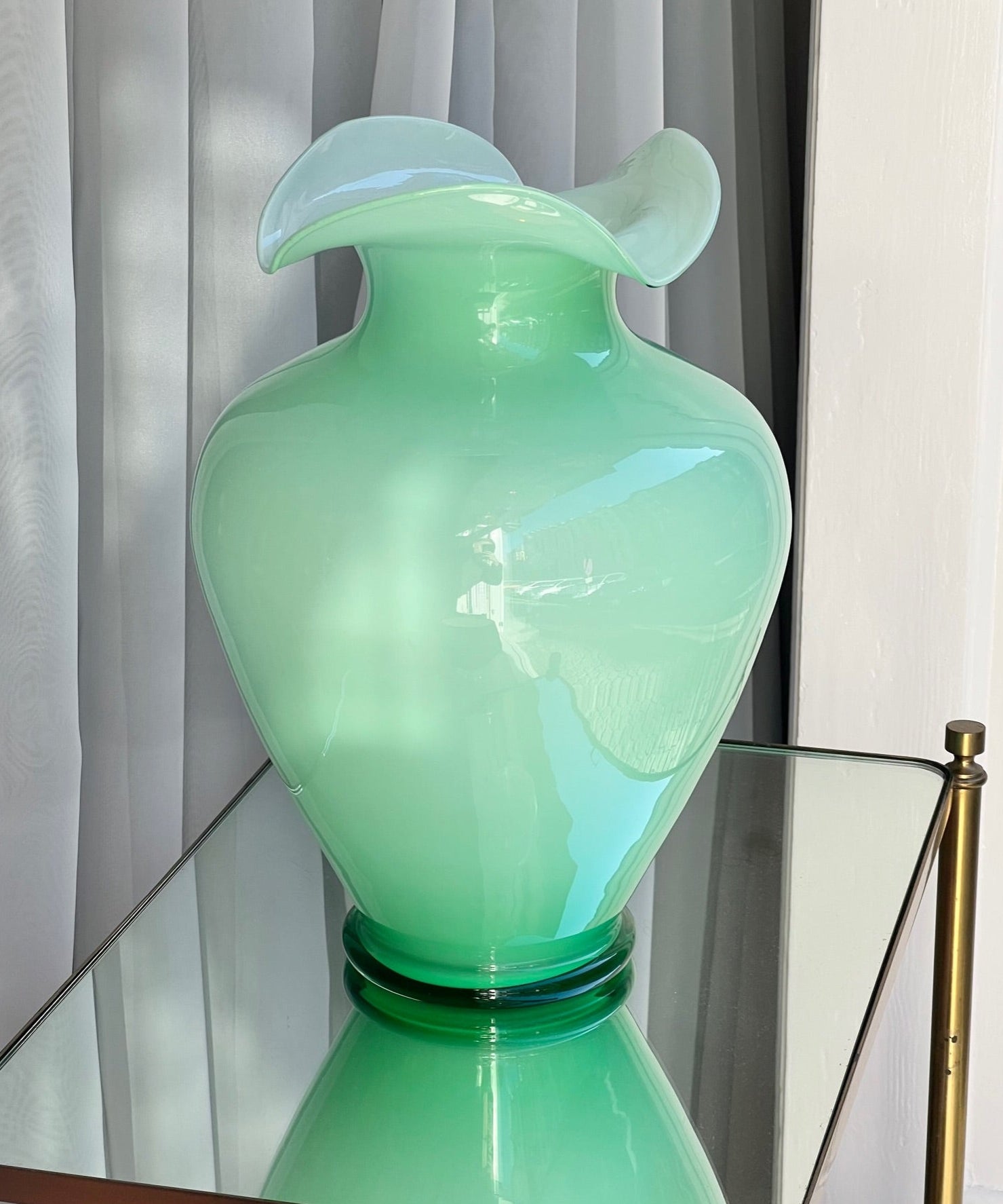 Vintage green Murano vase