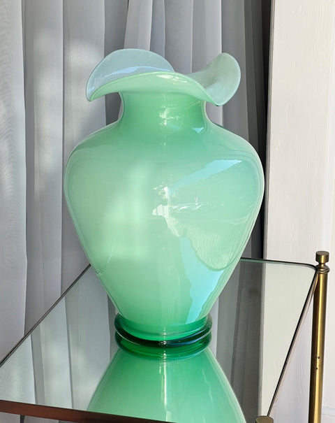 Vintage green Murano vase