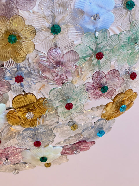 Vintage multi Murano flower ceiling lamp (D45)