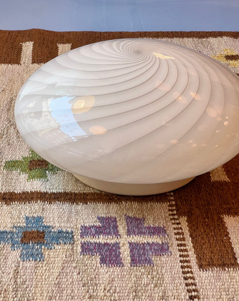 Vintage Murano white swirl ceiling/wall lamp (D36)