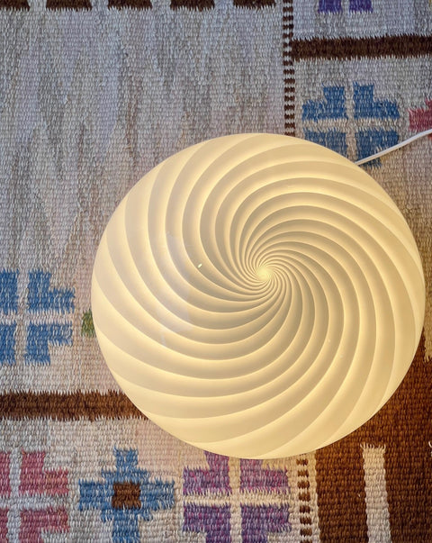 Vintage Murano white swirl ceiling/wall lamp (D36)