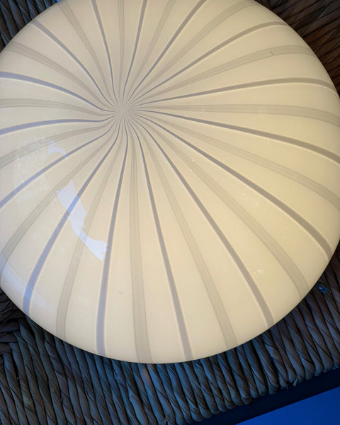 Vintage Murano grey/white spiral ceiling/wall lamp (D30)