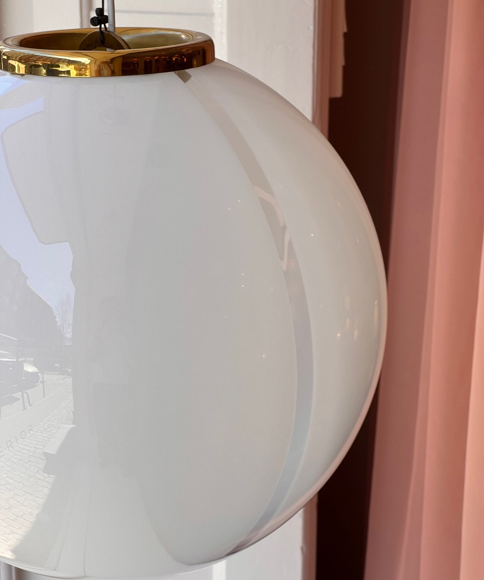 Vintage Murano white/transparent ceiling lamp (D40)