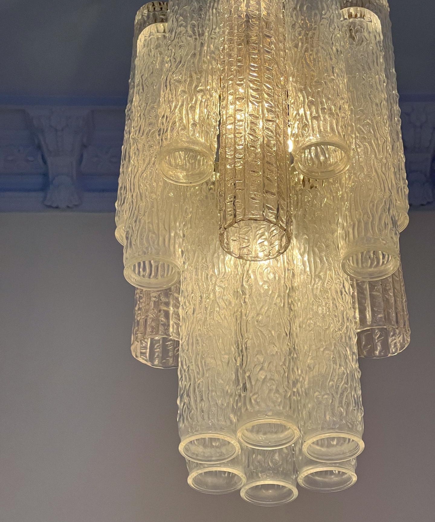 Vintage clear Murano chandelier