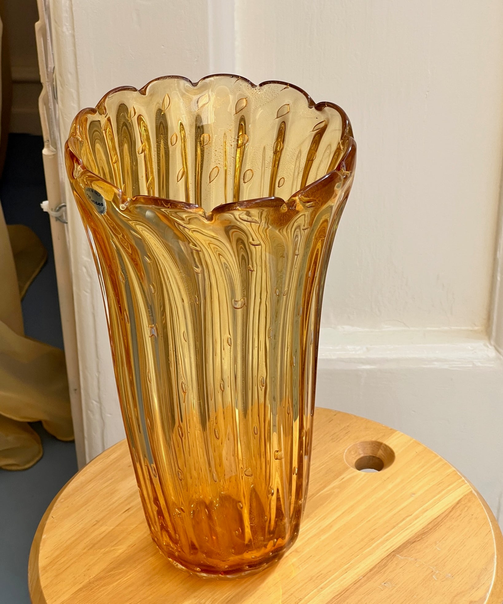 Vintage amber Murano vase