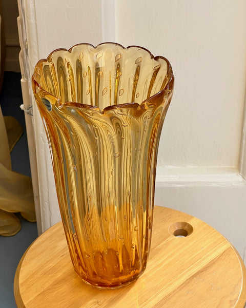 Vintage amber Murano vase