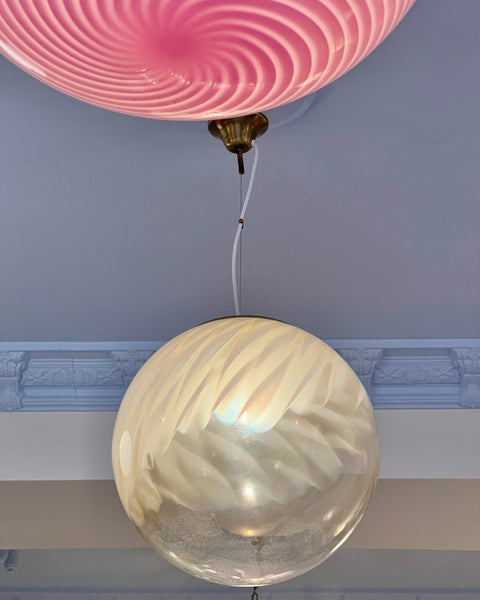 Vintage golden/cream clear Murano ceiling lamp (D45)