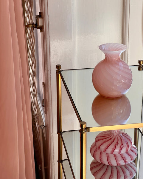 Vintage pink swirl Murano vase