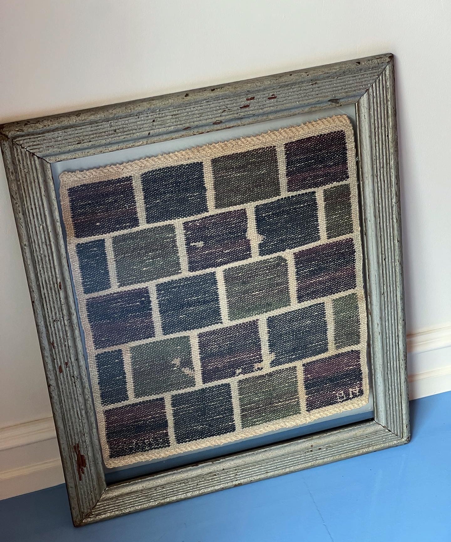 Vintage handwoven wall tapestry by Barbro Nilsson