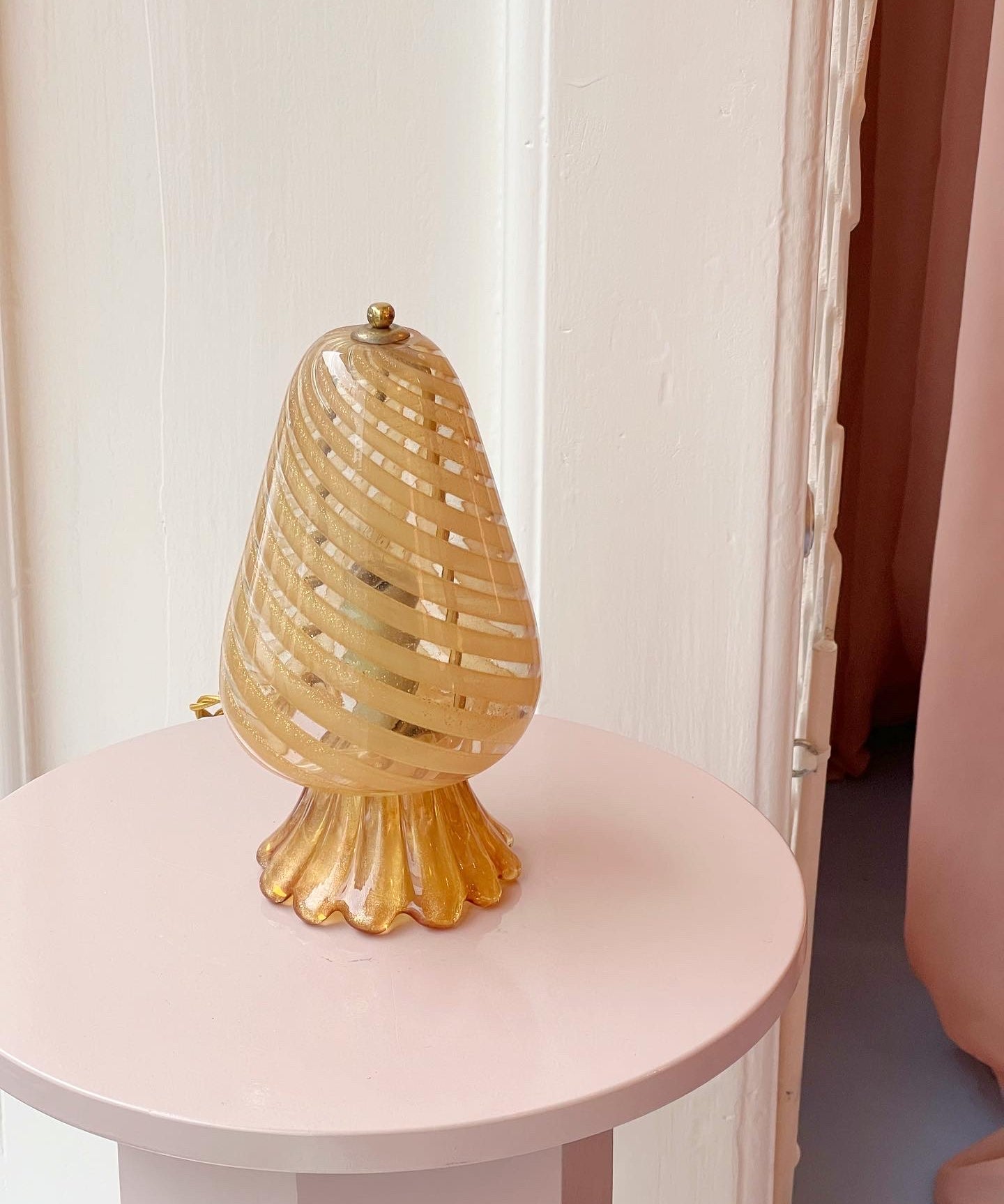 Small vintage amber Murano table lamp