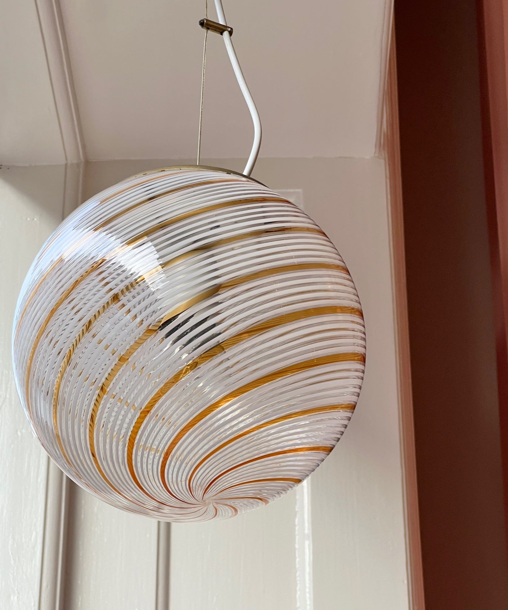 Vintage Murano golden/transparent ceiling lamp (D25)