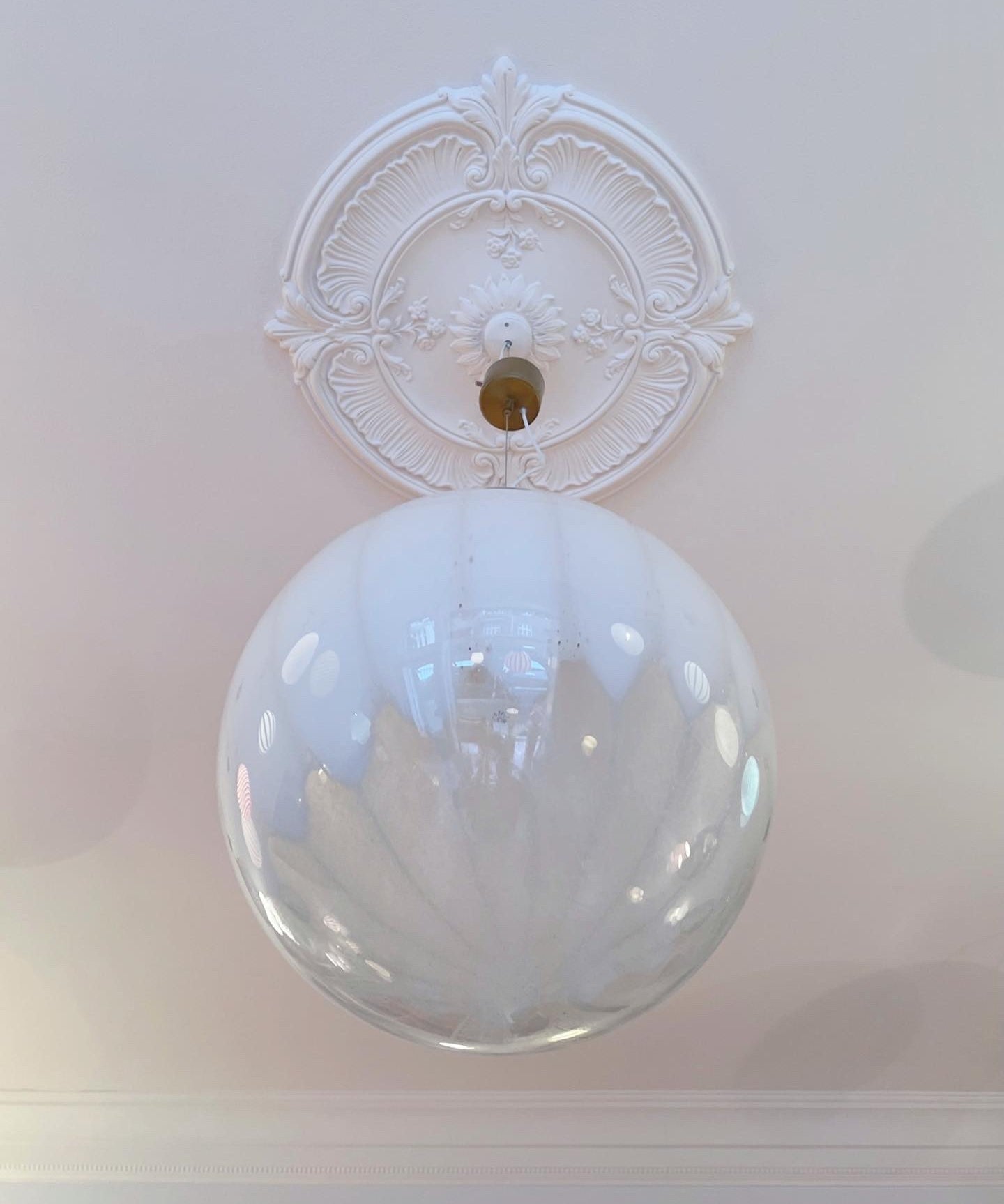 Vintage Murano white/transparent ceiling lamp