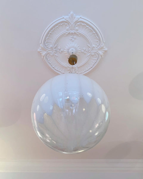 Vintage Murano white/transparent ceiling lamp