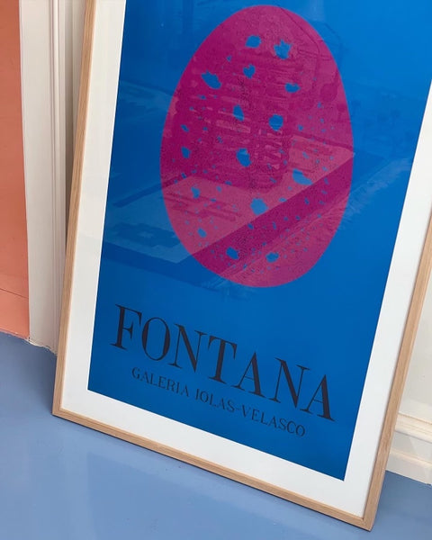 Vintage Lucio Fontana exhibition poster, Galerie Iolas-Velasco, 1968