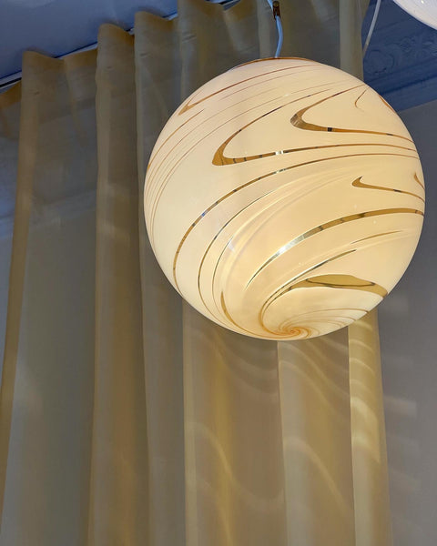 Vintage Murano caramel/cream/transparent ceiling lamp