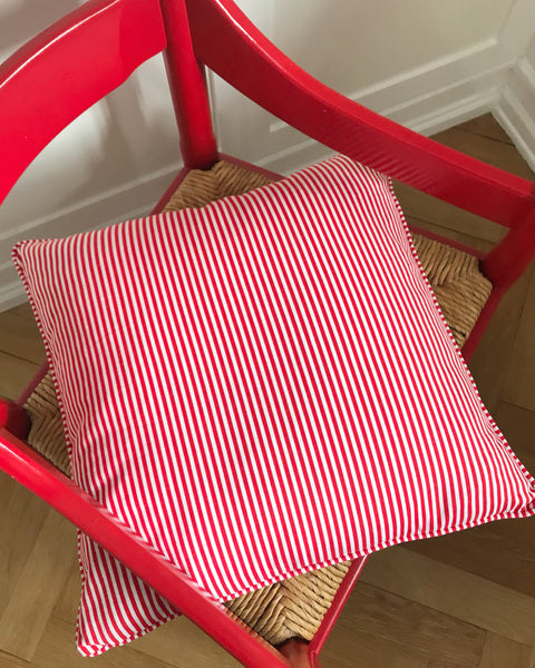 Bespoke cushion (red/white)