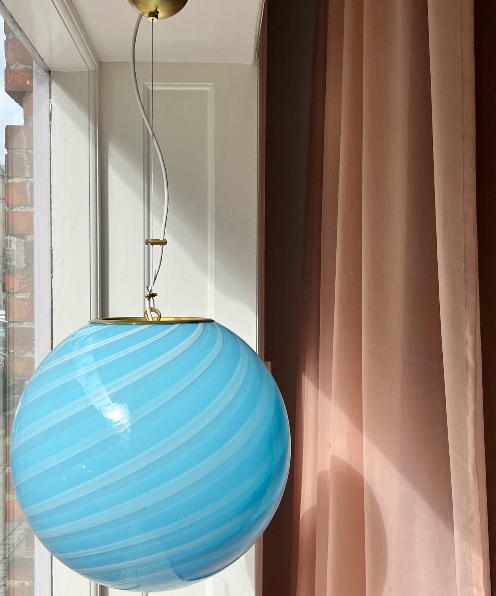 Ceiling lamp - Light blue/ white swirl (D40)