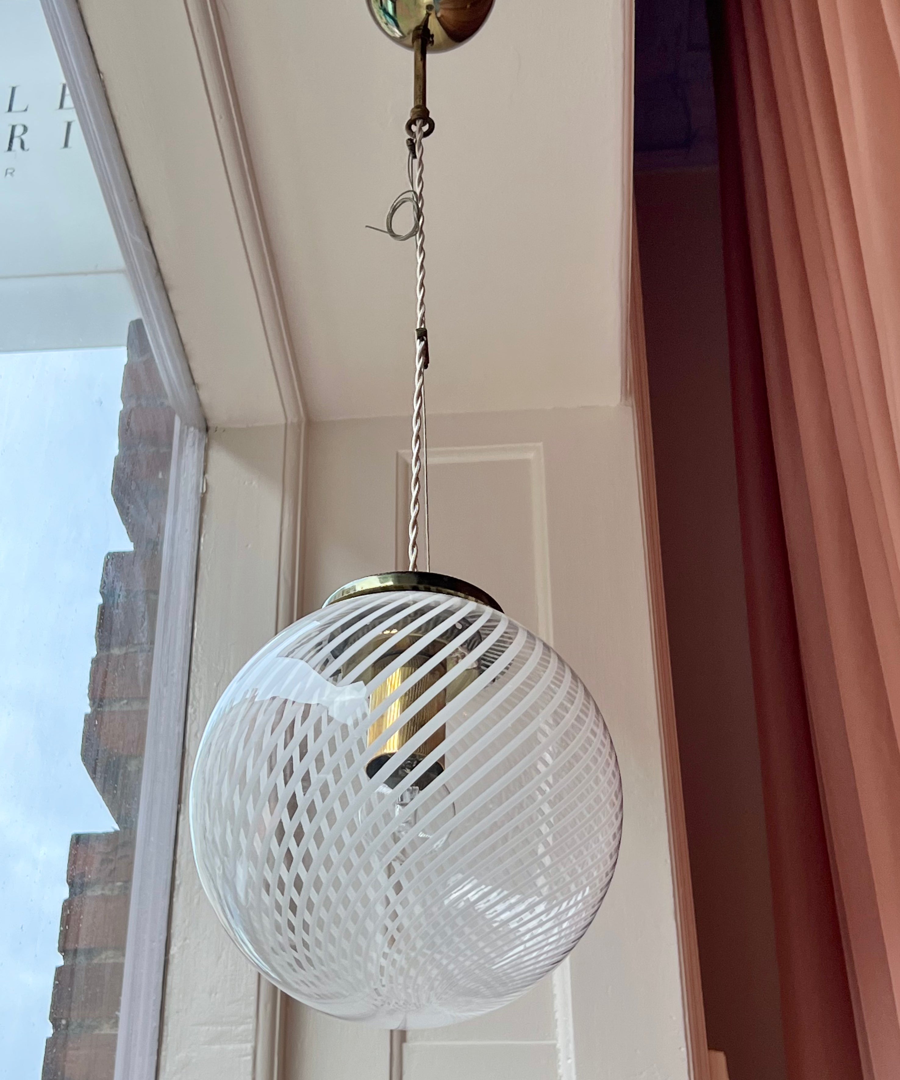 Vintage Murano white/transparent ceiling lamps (D25)