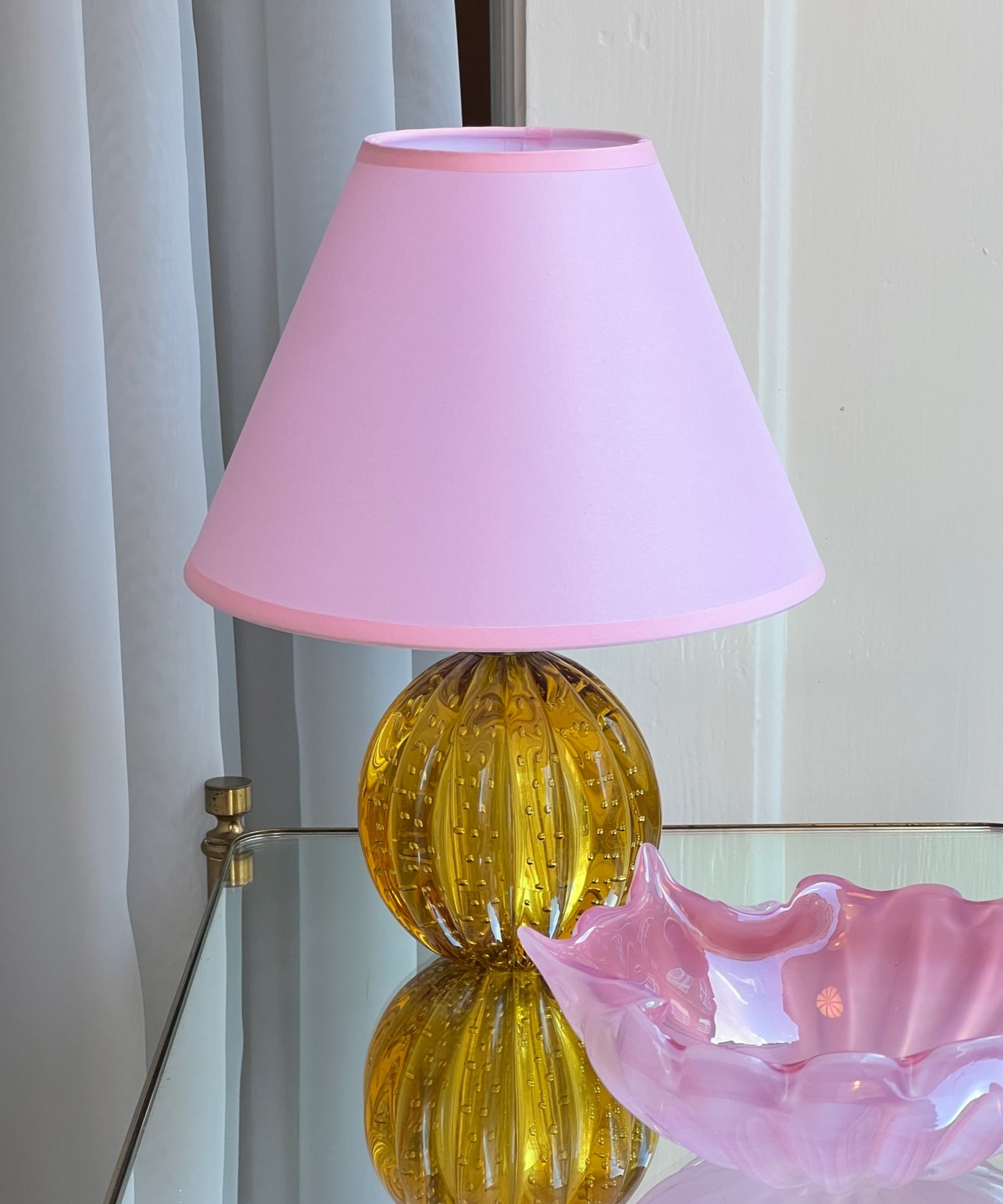 Vintage amber Murano table lamp