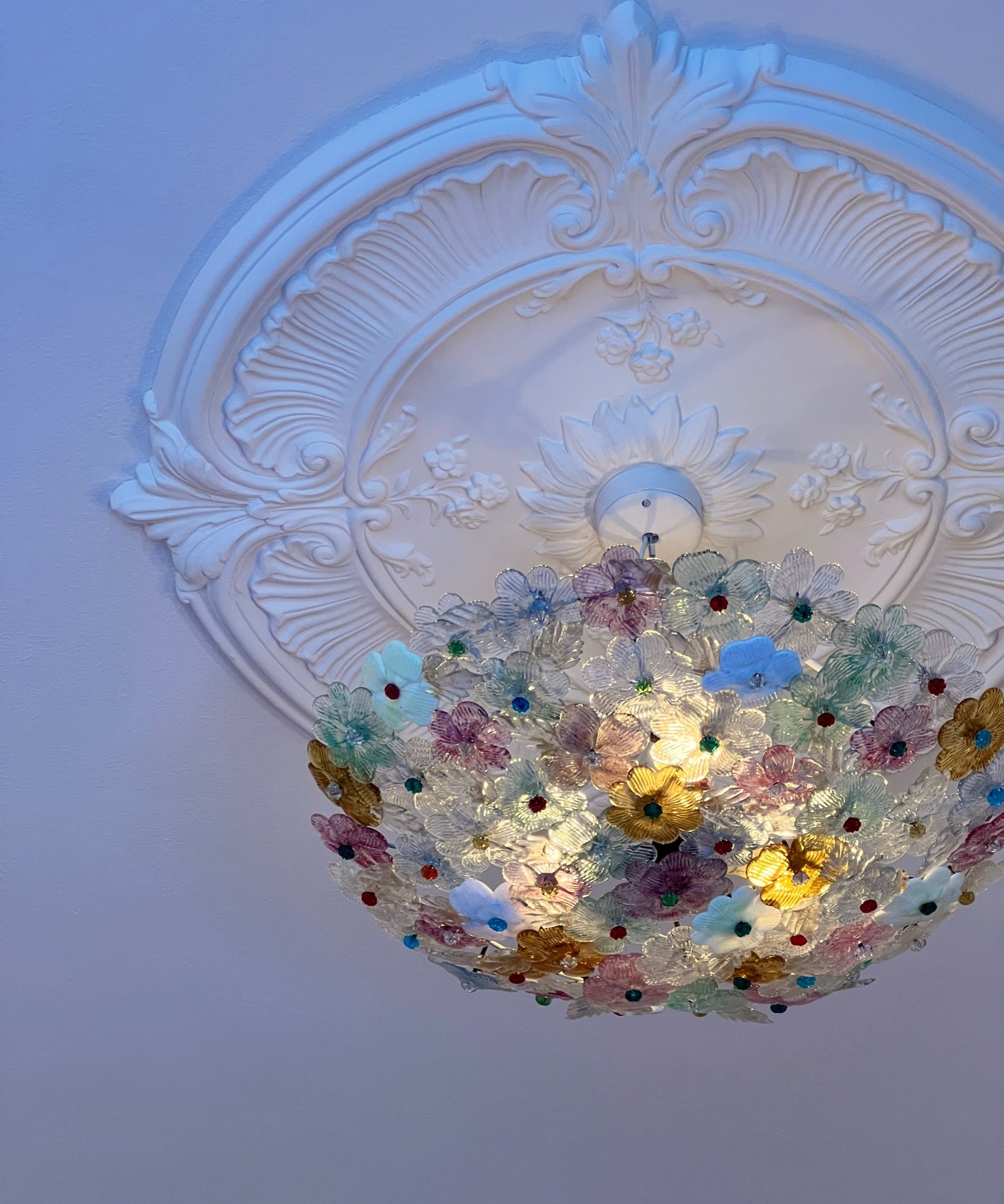 Vintage multi Murano flower ceiling lamp (D45)