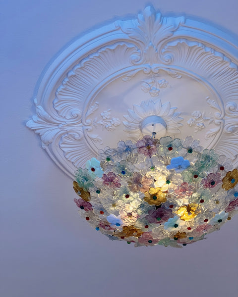 Vintage multi Murano flower ceiling lamp (D45)