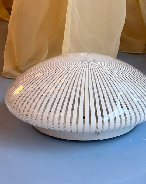 Vintage Murano vertical white striped ceiling/wall lamp
