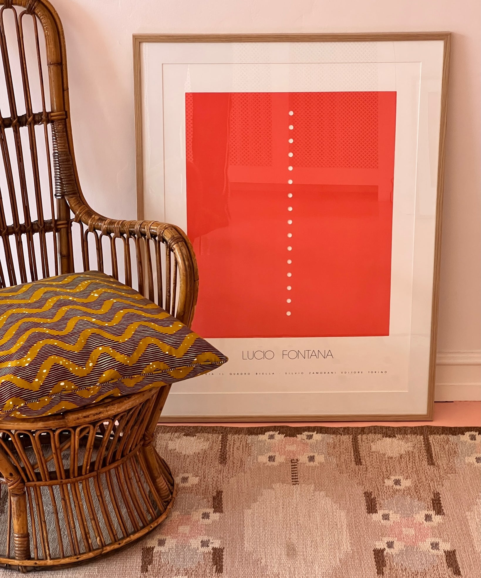 Vintage flat weave rug by Ingegerd Silow (IS)