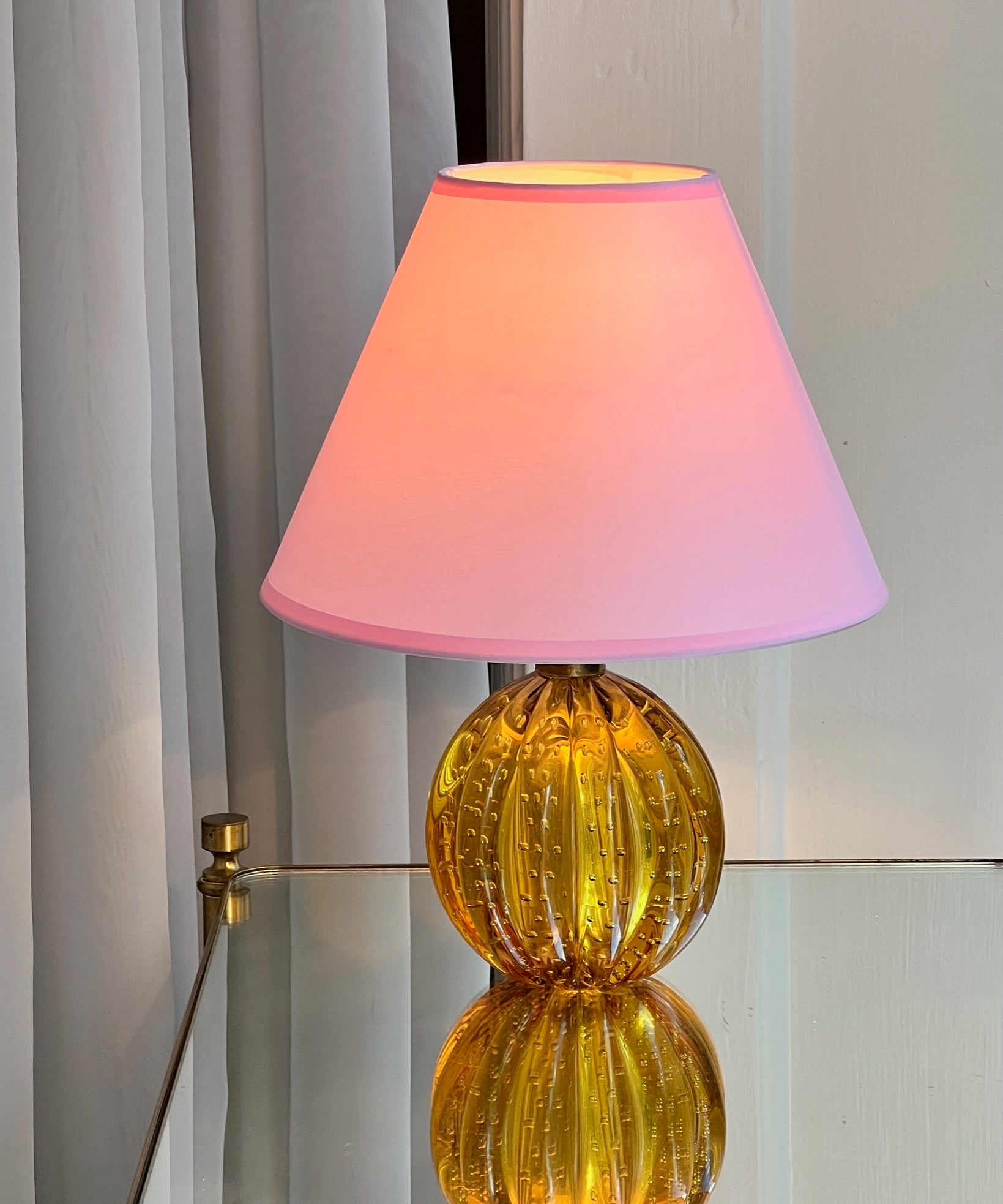 Vintage amber Murano table lamp