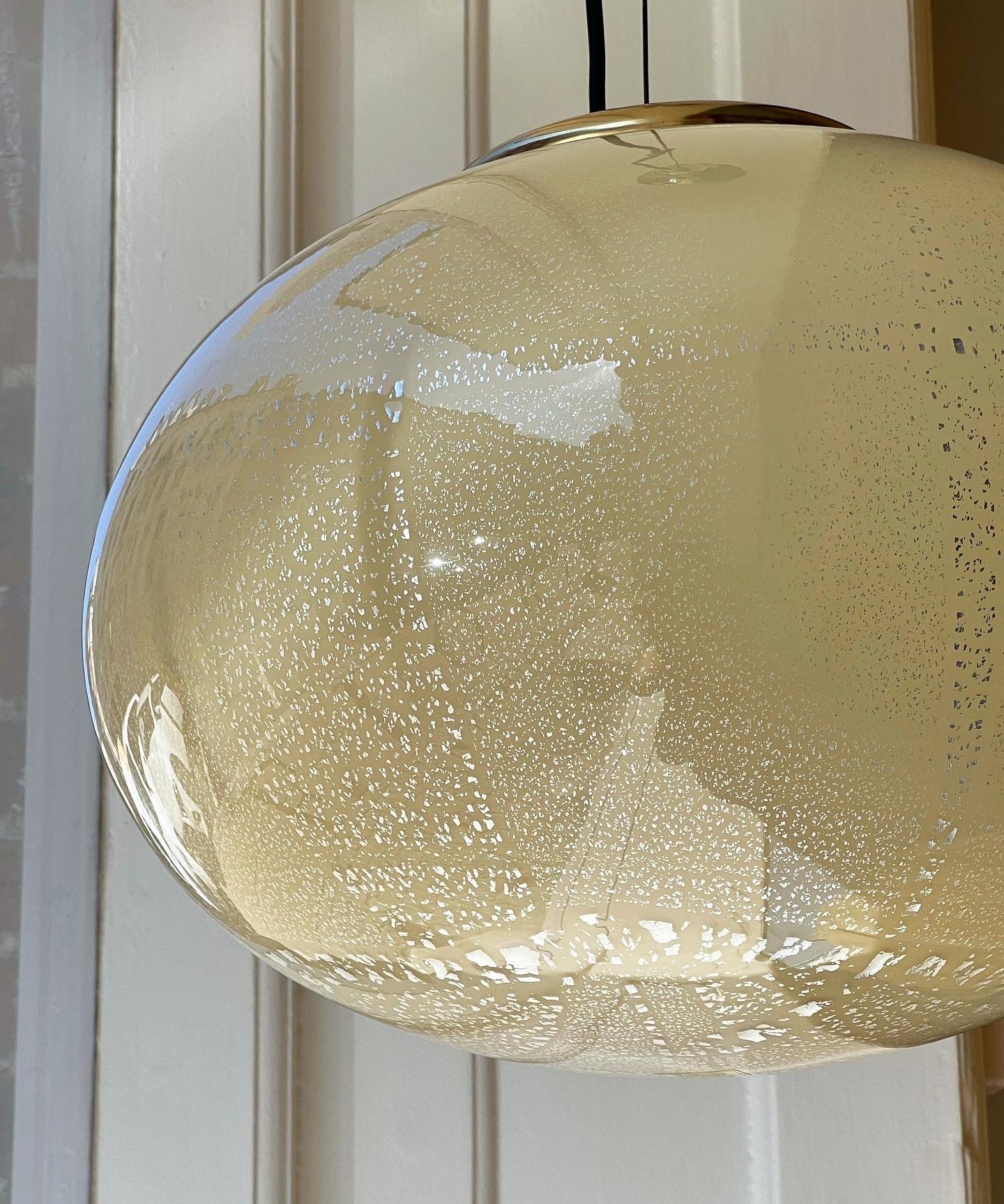 Vintage yellow/silver Murano ceiling lamp