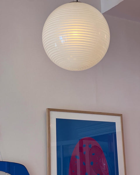 Vintage Murano white spiral ceiling lamp (D40)