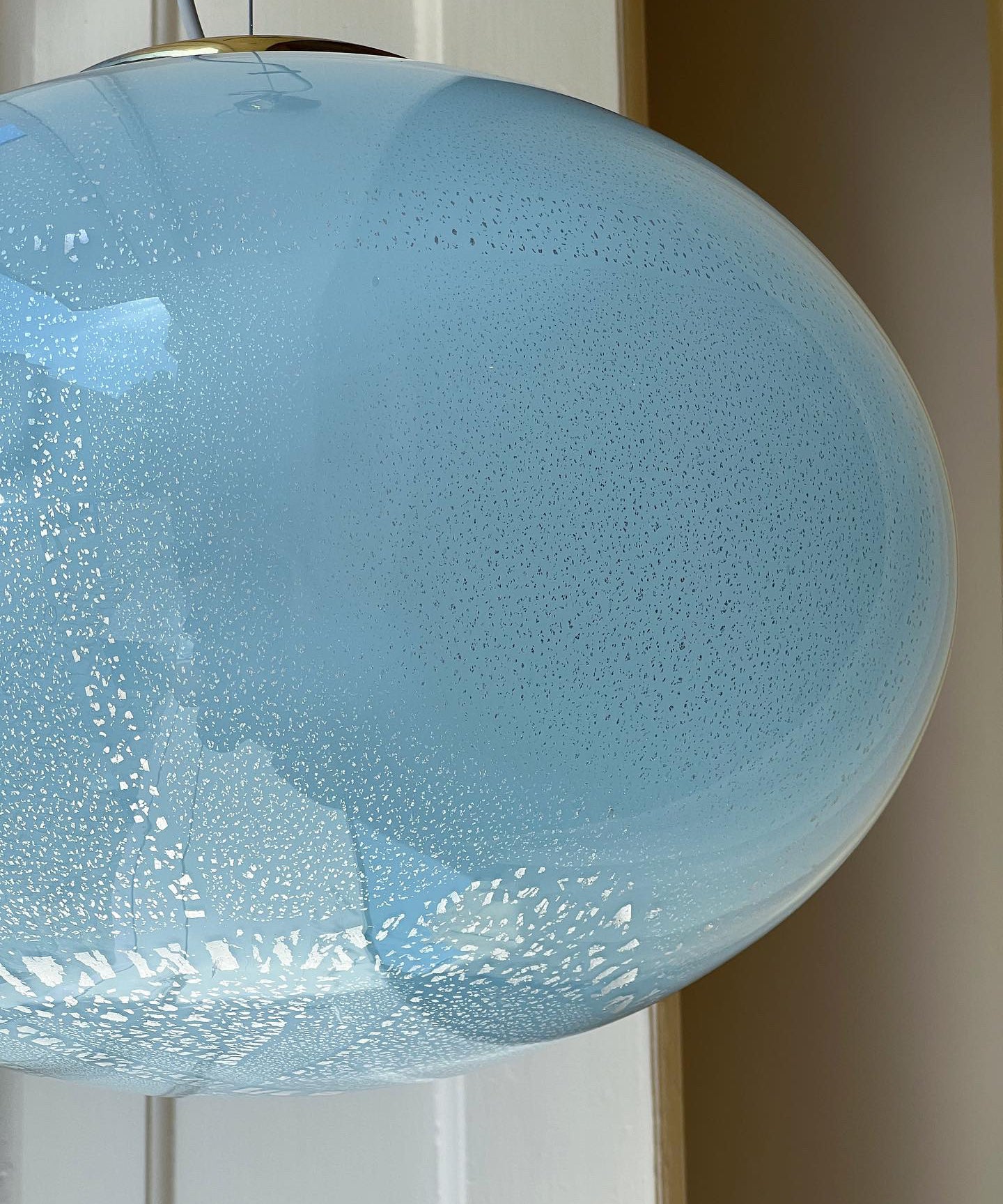Vintage blue/silver Murano ceiling lamp