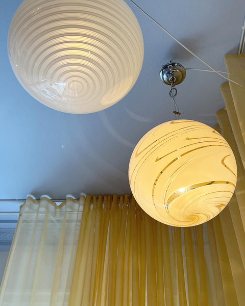 Vintage Murano caramel/cream/transparent ceiling lamp