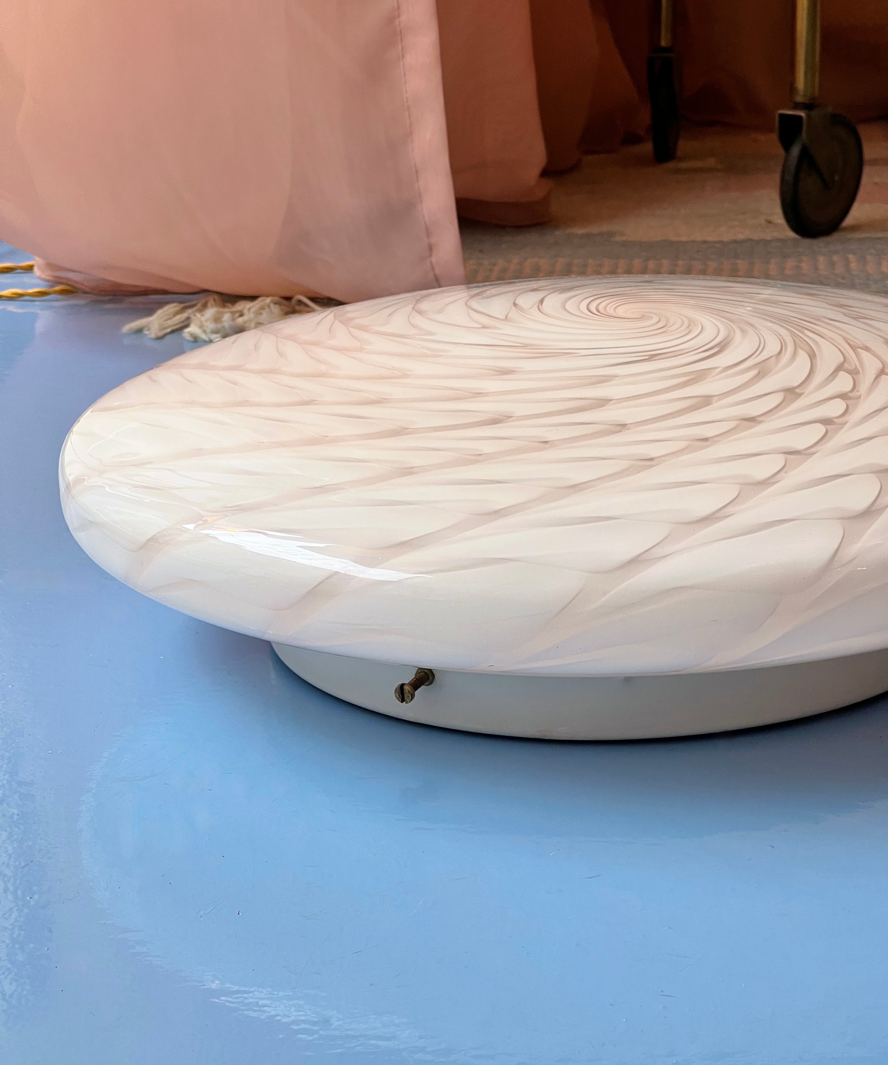 Vintage Murano light pink pattern ceiling/wall lamp (D40)