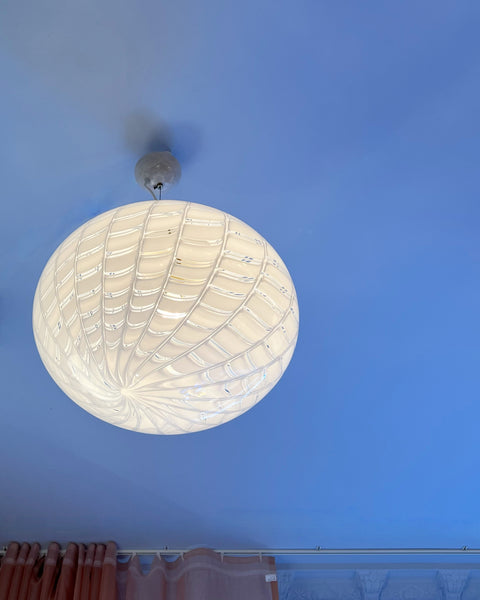 Vintage Murano white pattern ceiling lamp