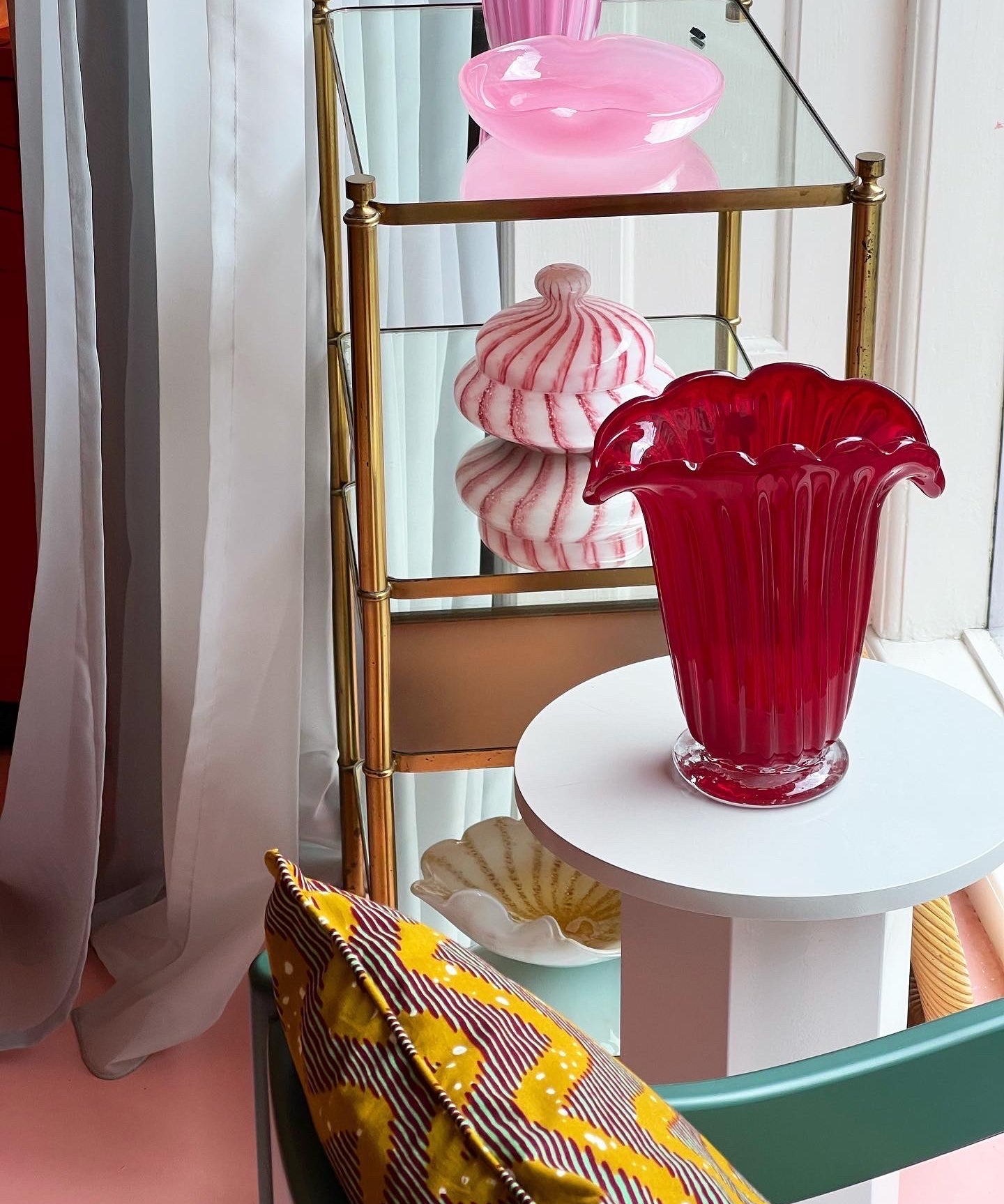 Vintage red Murano vase