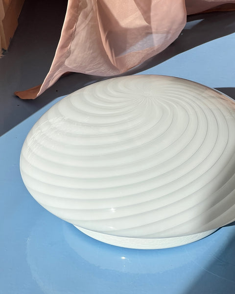 Vintage Murano white swirl ceiling/wall lamp (D28)