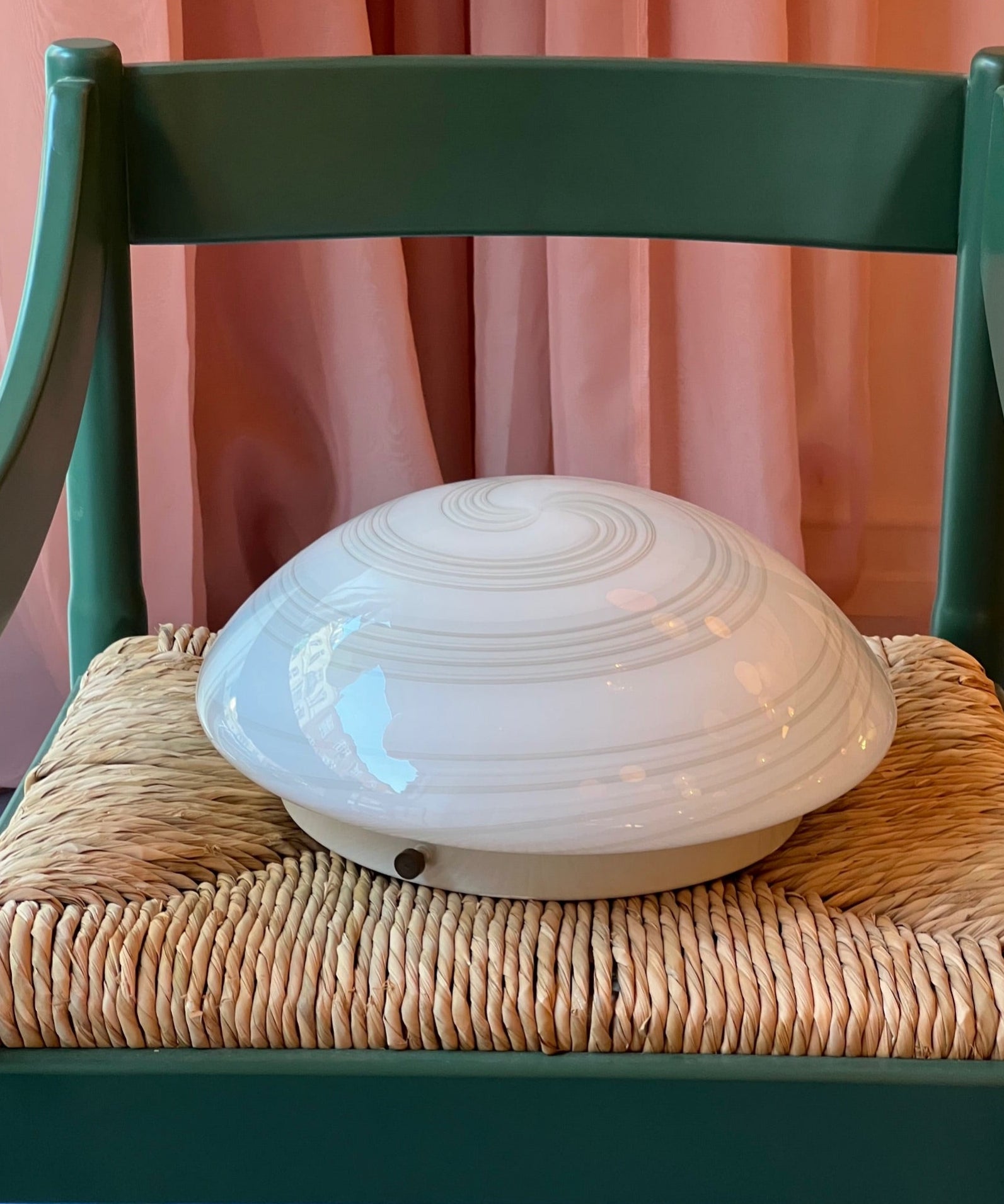 Vintage Murano grey/white spiral ceiling/wall lamp (D38)