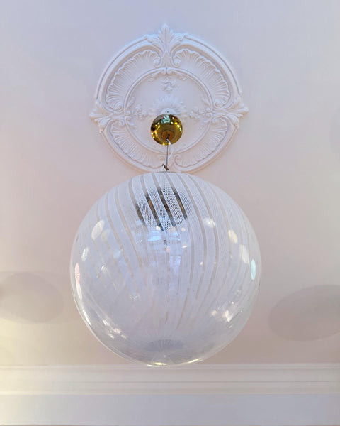 Vintage Murano white ribbon ceiling lamp