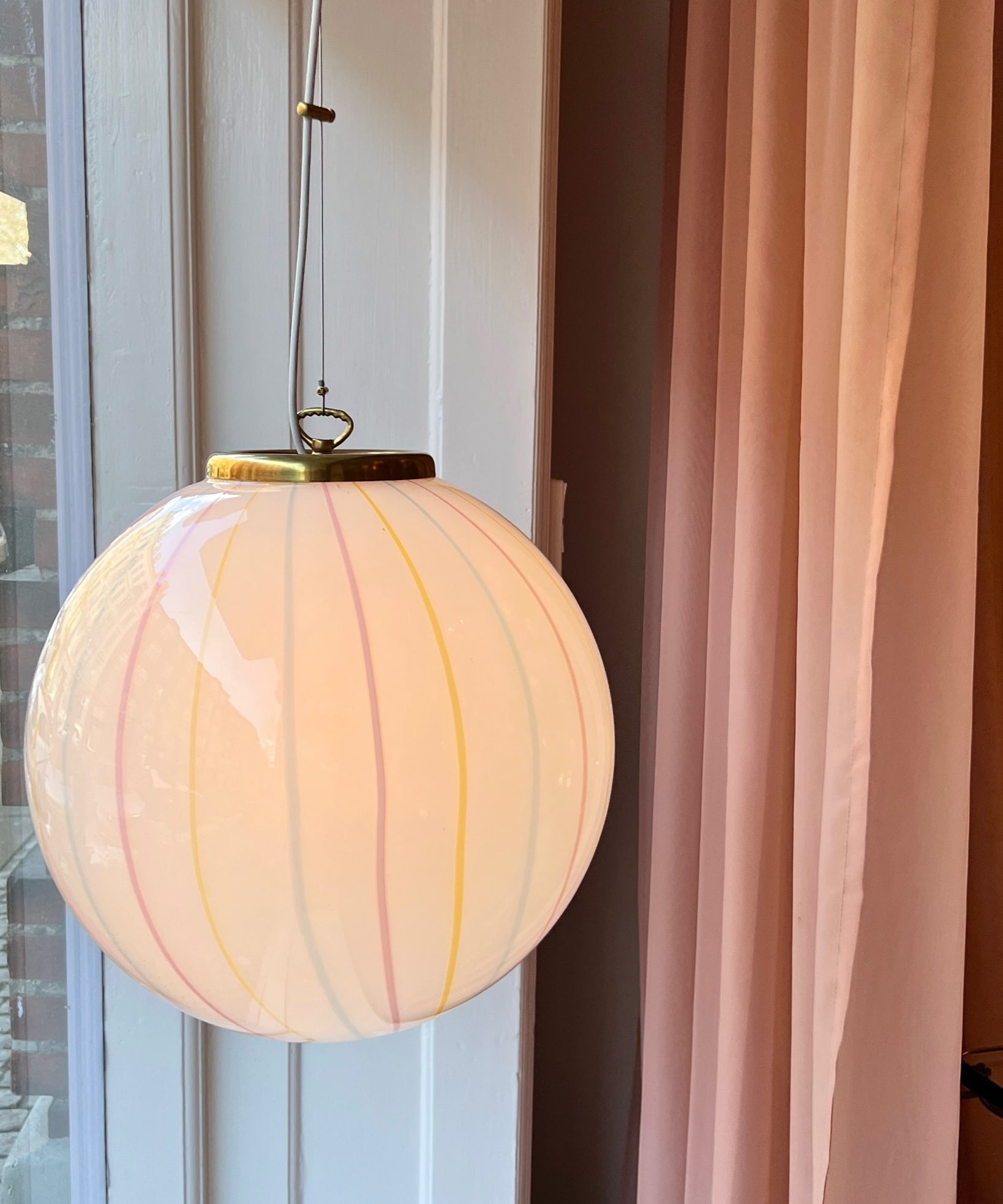 Vintage multi-colored Murano ceiling lamp (D40)