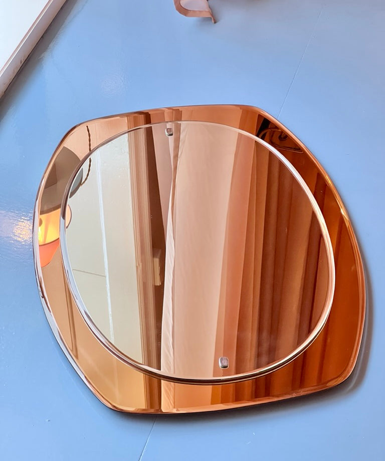 Vintage oval rosegold Italian mirror