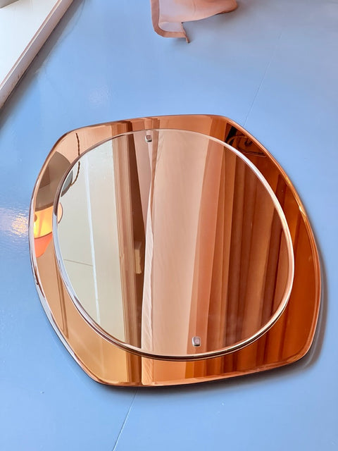 Vintage oval rosegold Italian mirror