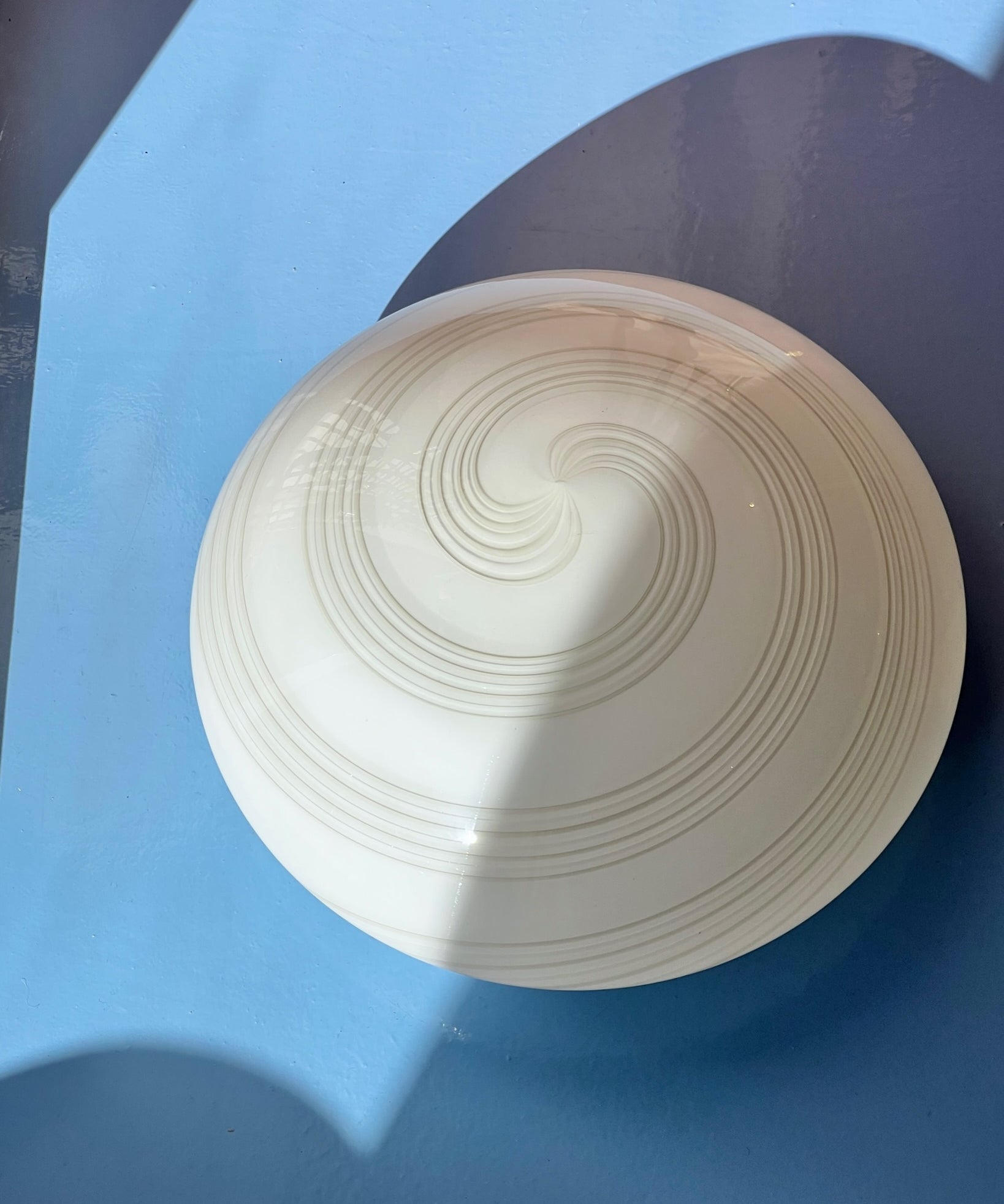Vintage Murano grey/white spiral ceiling/wall lamp (D32)